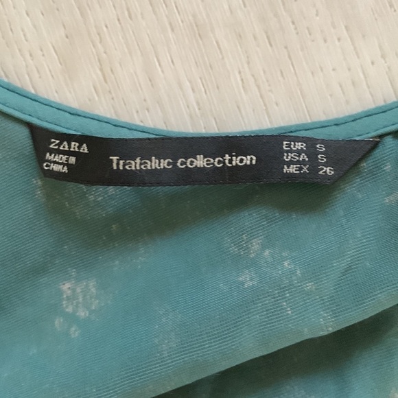 ZARA Asymmetrical Shoulder Crushed Velvet‎ Midi Dress in Emerald size S Holidays - Picture 14 of 16